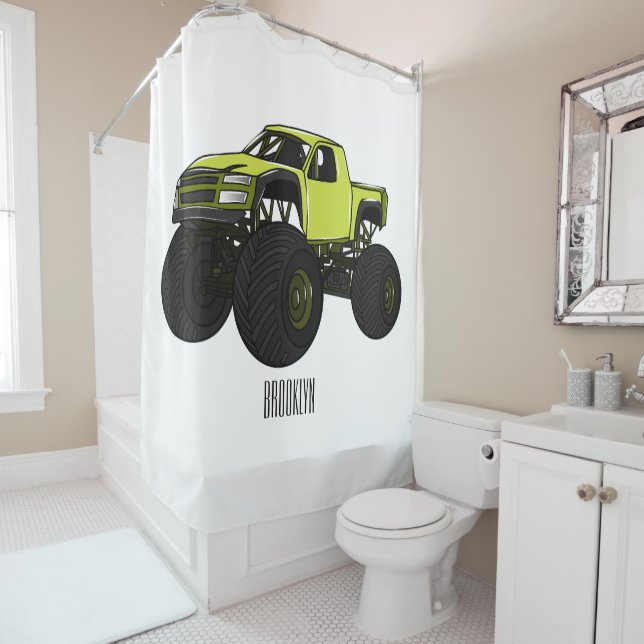 Rideaux De Douche Illustration de camion monstre (En situation)