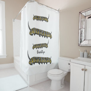 Rideaux De Douche illustration de chenille de monarque en dessin ani