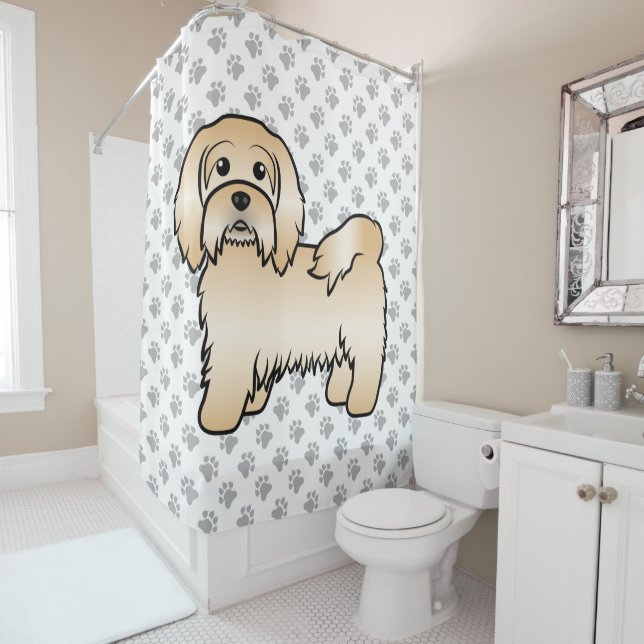 Rideaux De Douche Illustration de chien de dessin animé mignon Havan (En situation)