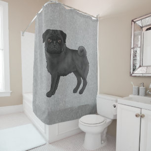 Rideaux De Douche Illustration de chien mignon de dessin animé Carli
