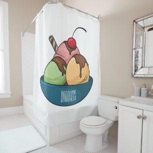Rideaux De Douche Illustration de crème glacée