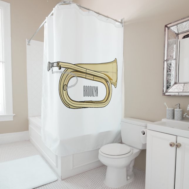 Rideaux De Douche Illustration de dessin animé Bugle (En situation)