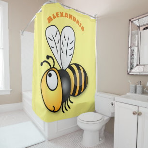 Rideaux De Douche Illustration de dessin animé d'abeilles joyeux