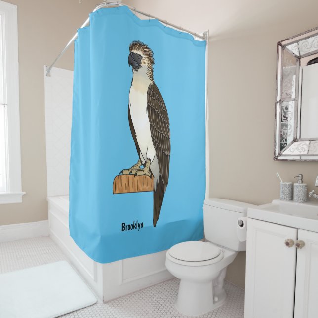 Rideaux De Douche illustration de dessin animé d'aigle des Philippin (En situation)