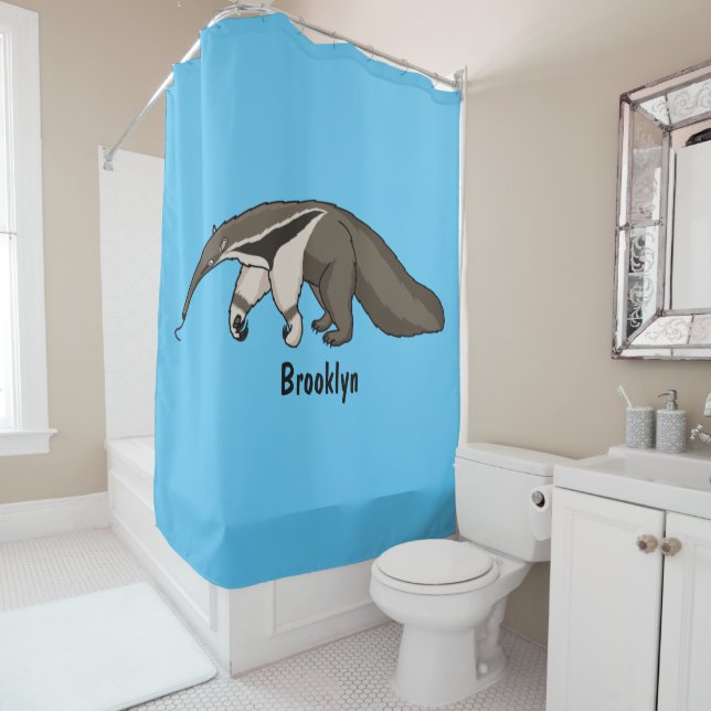 Rideaux De Douche Illustration de dessin animé d'Anteater happy (En situation)