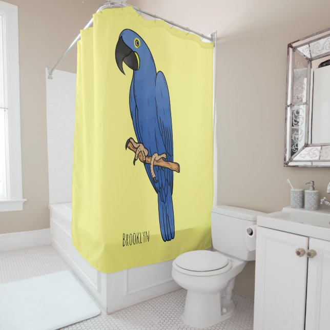 Rideaux De Douche illustration de dessin animé d'ara hyacinthe  (En situation)