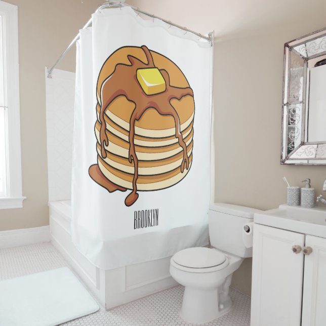 Rideaux De Douche Illustration de dessin animé de Pancake (En situation)