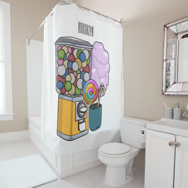 Rideaux De Douche Illustration de dessin de bonbon (En situation)