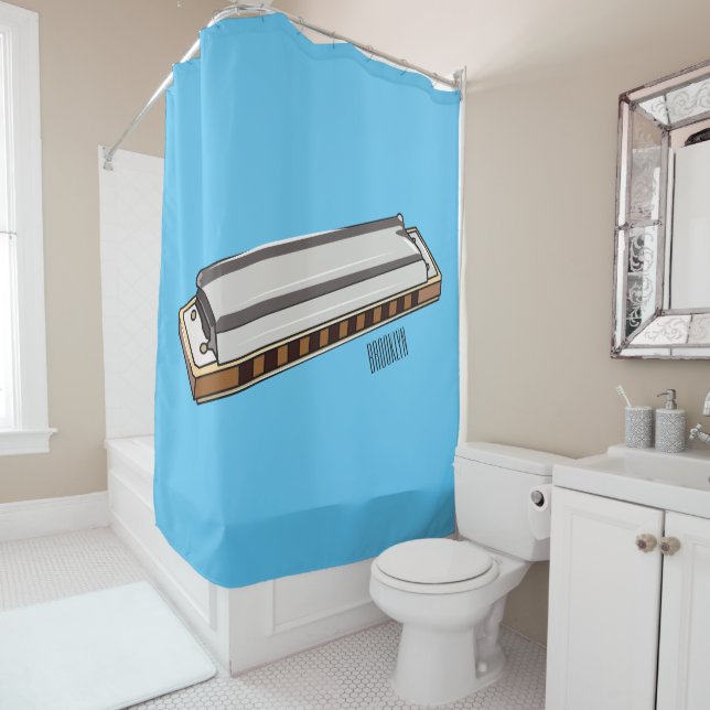 Rideaux De Douche Illustration de dessin d'Harmonica (En situation)
