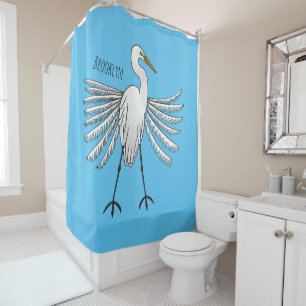 Rideaux De Douche Illustration de dessin d'oiseau de grand feu