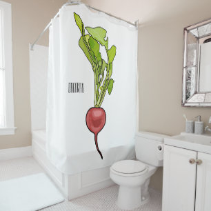 Rideaux De Douche Illustration de dessin Radish