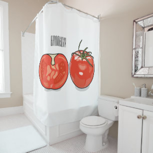 Rideaux De Douche Illustration de dessin sur la tomate
