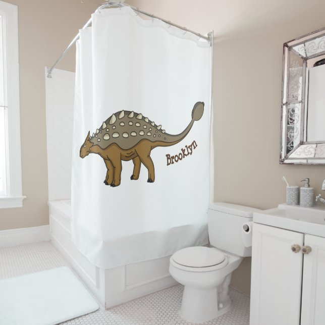 Rideaux De Douche Illustration de dinosaure blindé Ankylosaurus (En situation)