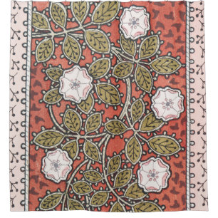 Rideaux De Douche Illustration de fleur d'art de rose sauvage vintag