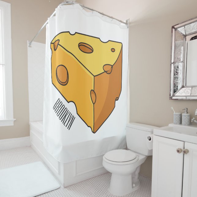 Rideaux De Douche Illustration de fromage (En situation)