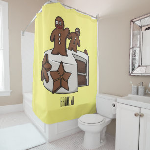 Rideaux De Douche Illustration de gâteau de pain d'épices