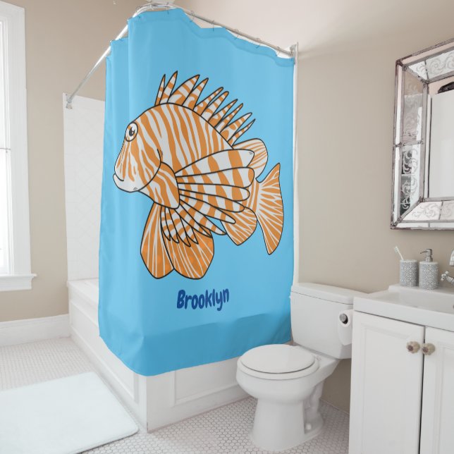Rideaux De Douche Illustration de Happy lionfish (En situation)