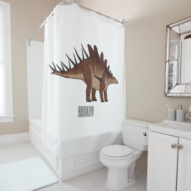 Rideaux De Douche Illustration de Kentrosaurus (En situation)