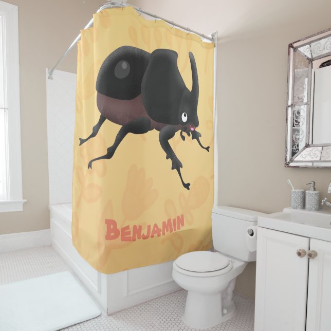 Rideaux De Douche Illustration de la caricature du dendroctone du rh (En situation)