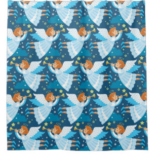 Rideaux De Douche Illustration de la carte postale de Noël