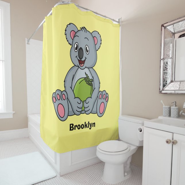 Rideaux De Douche Illustration de la koala de Cute et de la noix de  (En situation)