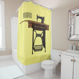 Rideaux De Douche Illustration de la machine à coudre