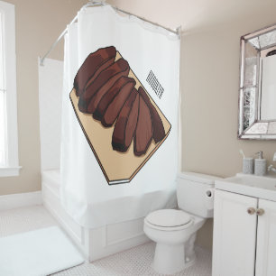 Rideaux De Douche Illustration de la poitrine de boeuf