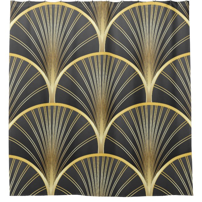 Rideaux De Douche Illustration de la texture géométrique Art Déco (Devant)