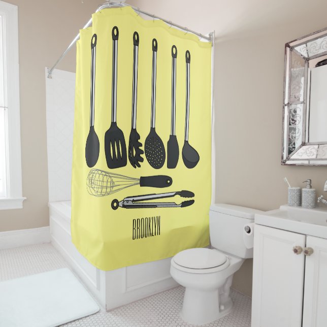 Rideaux De Douche Illustration de l'ustensile de cuisine (En situation)
