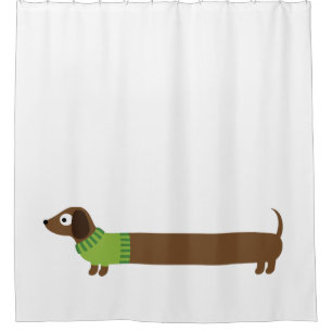 Rideaux De Douche Illustration de mignons longs Dachshund