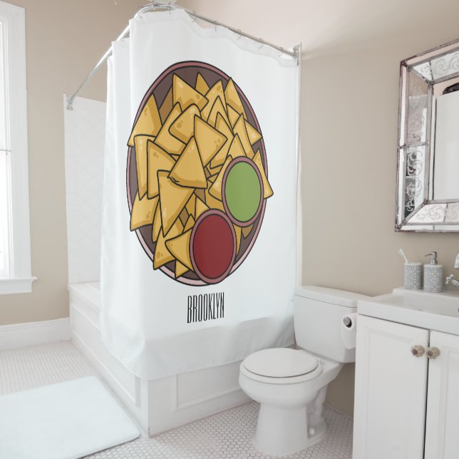 Rideaux De Douche Illustration de Nachos (En situation)