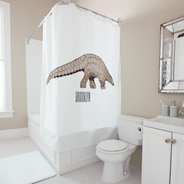 Rideaux De Douche Illustration de Pangolin (En situation)