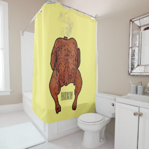 Rideaux De Douche Illustration de poulet rôti