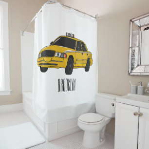 Rideaux De Douche Illustration de taxi