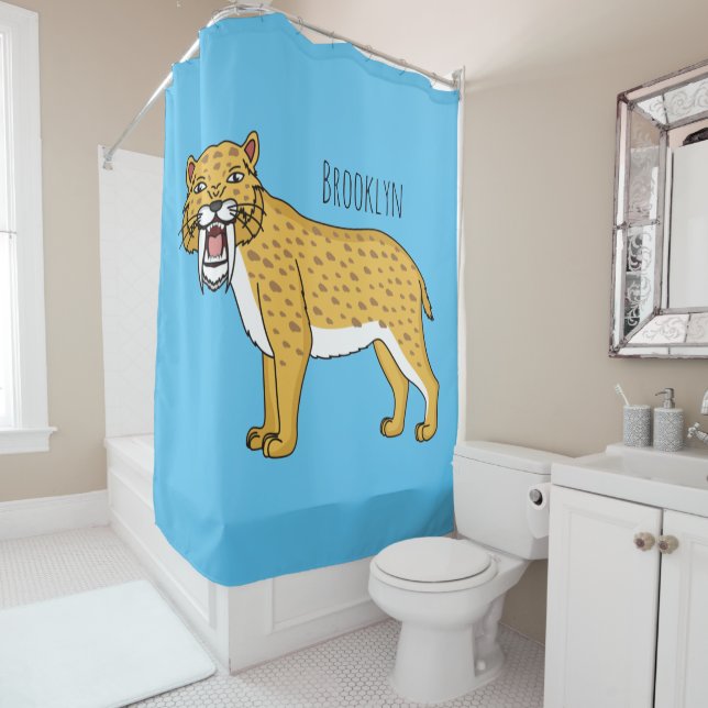 Rideaux De Douche Illustration de tigre à dents de sabre (En situation)