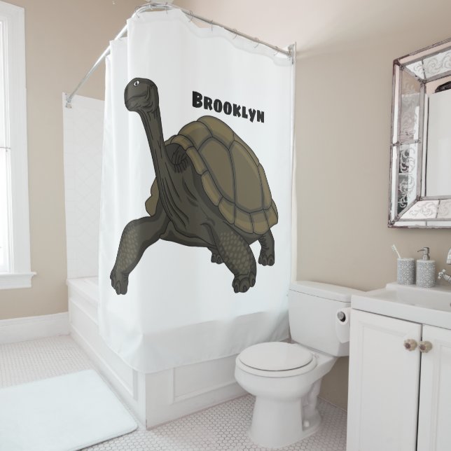 Rideaux De Douche Illustration de tortue terrestre des Galapagos (En situation)