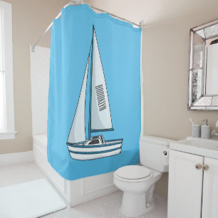 Rideaux De Douche Illustration de voilier