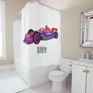 Rideaux De Douche Illustration de voiture de course professionnelle