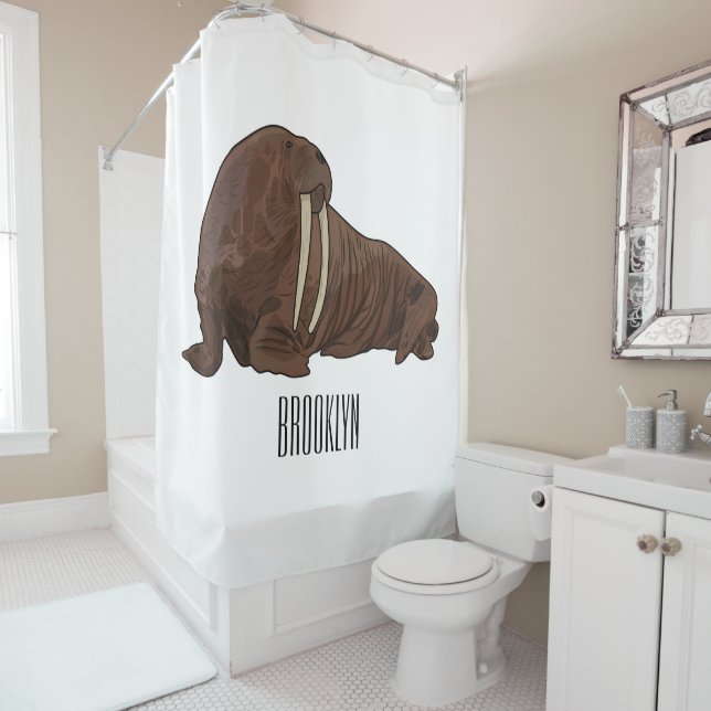 Rideaux De Douche Illustration de Walrus (En situation)