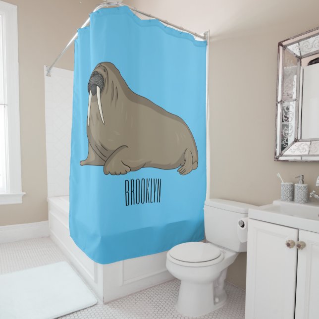 Rideaux De Douche Illustration de Walrus (En situation)