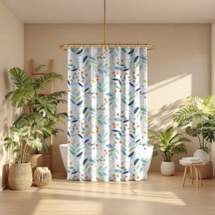 Rideaux De Douche Illustration des aquarelles du Motif botanique Pas