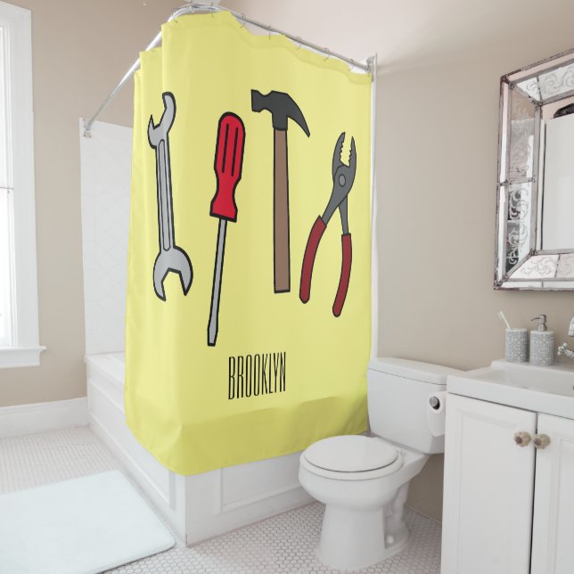 Rideaux De Douche Illustration des outils de menuiserie (En situation)