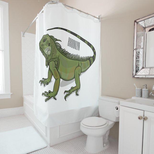 Rideaux De Douche Illustration d'Iguana (En situation)