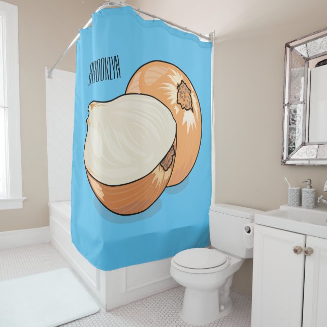 Rideaux De Douche Illustration d'oignon (En situation)