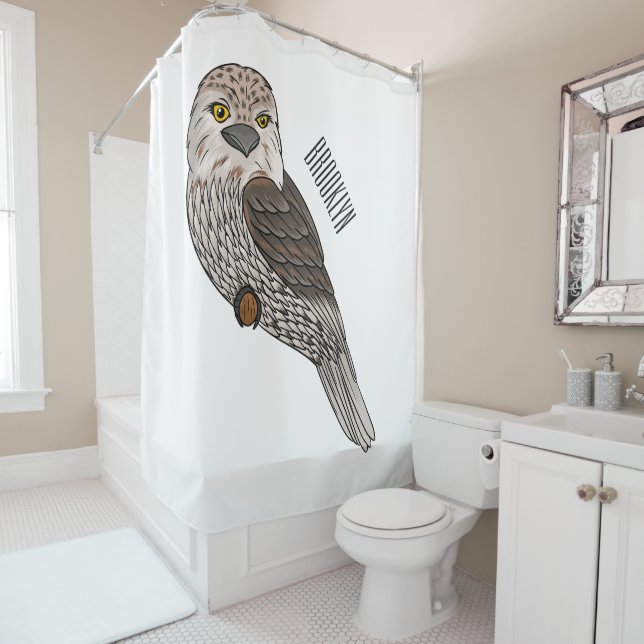 Rideaux De Douche Illustration d'oiseau de Tawny frogmouth (En situation)