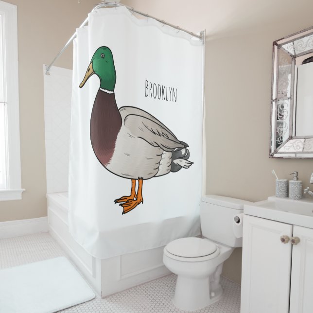 Rideaux De Douche Illustration du canard de Majard (En situation)