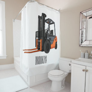 Rideaux De Douche Illustration du chariot élévateur