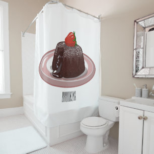 Rideaux De Douche Illustration du gâteau de lave au chocolat