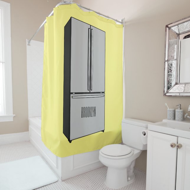 Rideaux De Douche Illustration du réfrigérateur de porte française (En situation)