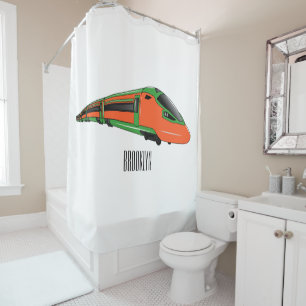 Rideaux De Douche Illustration du train à balles